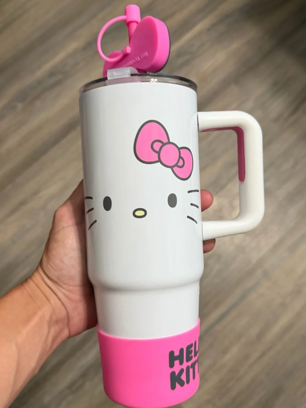 Hobby Lobby White & Pink Hello Kitty Travel Tumbler with Handle